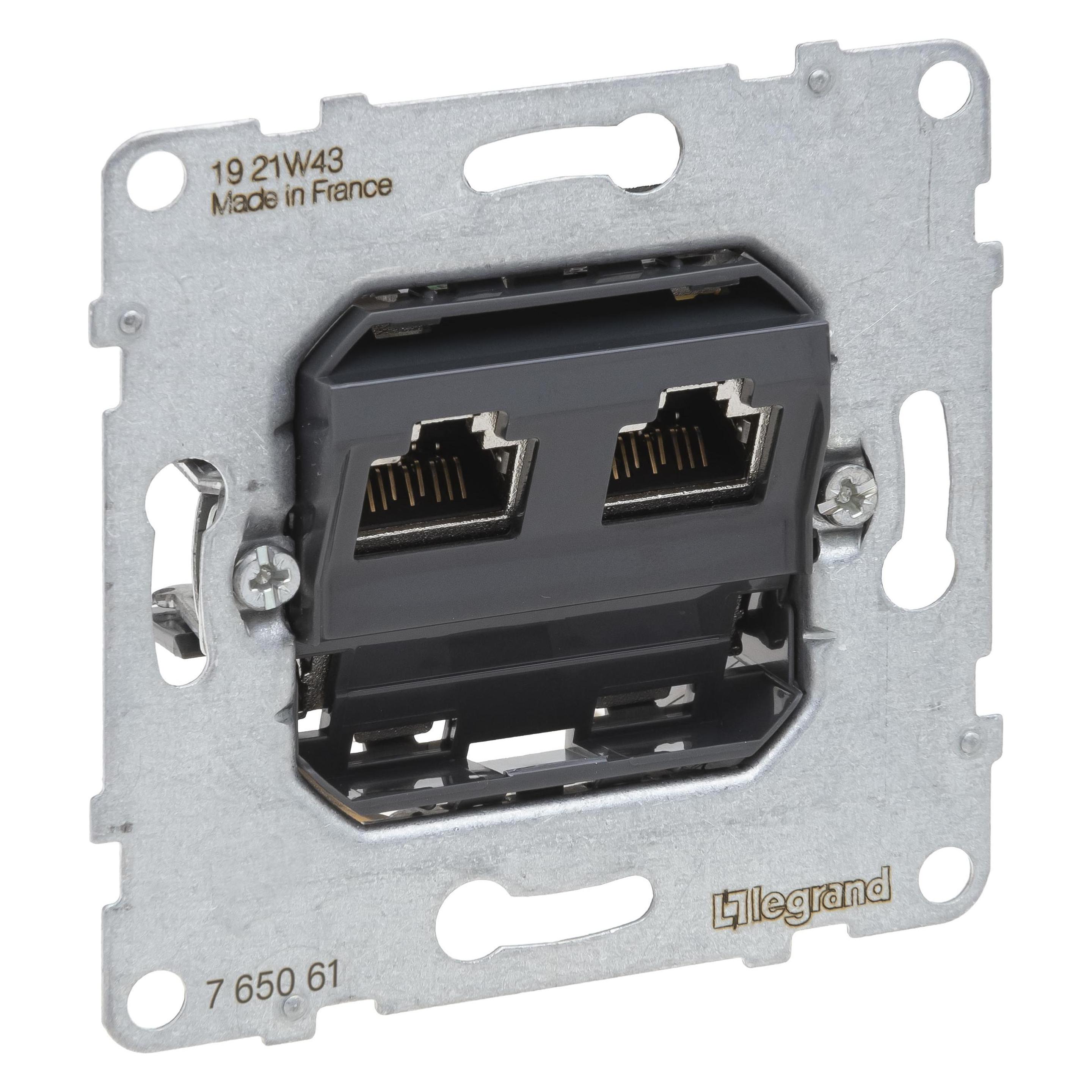 Legrand SEANO Datendose 2xRJ45, Einsatz, Kat. 6A, UTP, ungeschirmt, 765061 (765061)