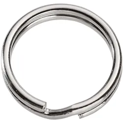 100 Schlüsselringe, 24 mm, vernickelt, 100 Stück, Metall, silber