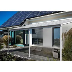 Home Deluxe Terrassenüberdachung SOLIS mit UV-Schutz, ca. 434 x 303 x 226 / 278 cm – Weiß