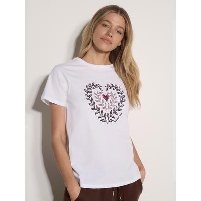 T-Shirt APRICOT "Jersey Shirt", Damen, Gr. 8, weiß (burgundy), gewebt, , Modisch, lässig geschnitten Normale Länge, Rundhals, Shirts T-Shirt