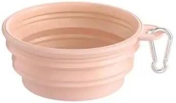 Inspire Select Collapsible Silicone Dog Bowl Folding Travel Pet Food & Water Dish For Dogs, Cats & Puppies, Portable Drinking Bowl pink 34 Oz
