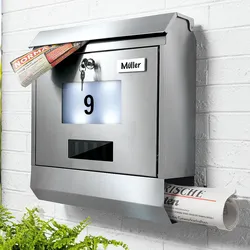 I-GLOW LED Solar Edelstahl-Briefkasten