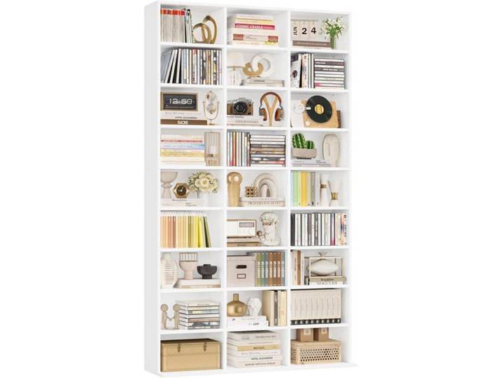 FirFurd Bibliothèque 102.5x23.5x190cm 27 Étagères Réglables Meuble de Rangement pour Salon Bureau Chambre