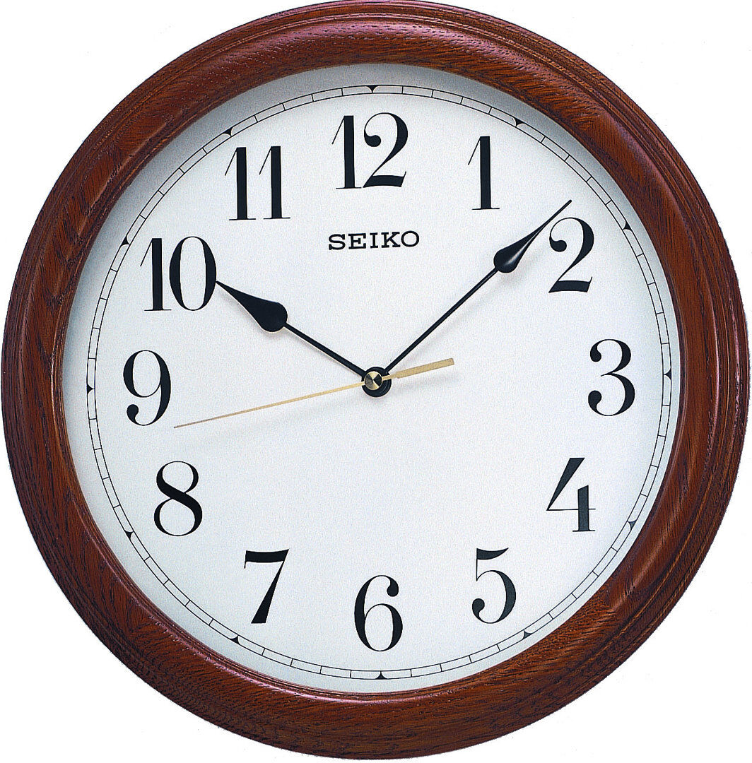 Seiko Wood Wall Clock Brown 32cm W X 32cm H X 4cm D