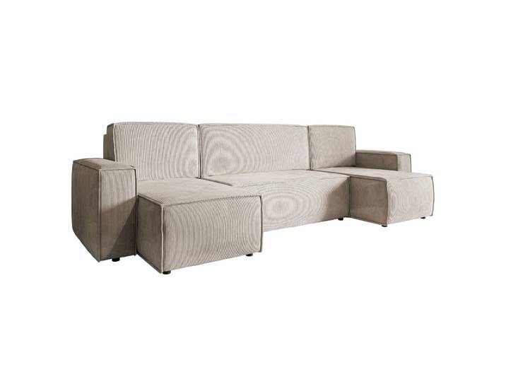 U-förmige Eckcouch Copertino mit Schlafunktion und Stauraum,