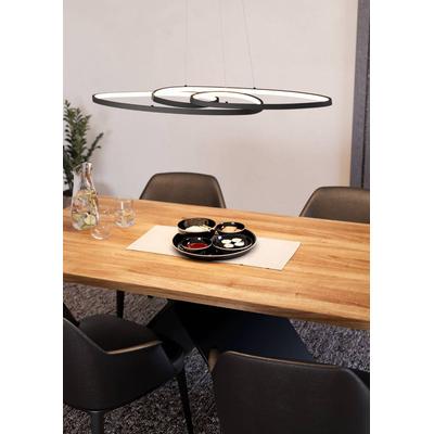 EGLO Hängeleuchte "GIANELLA Pendellampe, Alu, Stahl und Kunststoff, Hängelampe, Lampe", schwarz-weiß (schwarz weiß), 1, Ø 0cm H: 120cm, 1 Stk., Leuchten, Hängeleuchte, L100 x B36 x H120 cm, schwarz, 38W inkl., Hängeleuchte