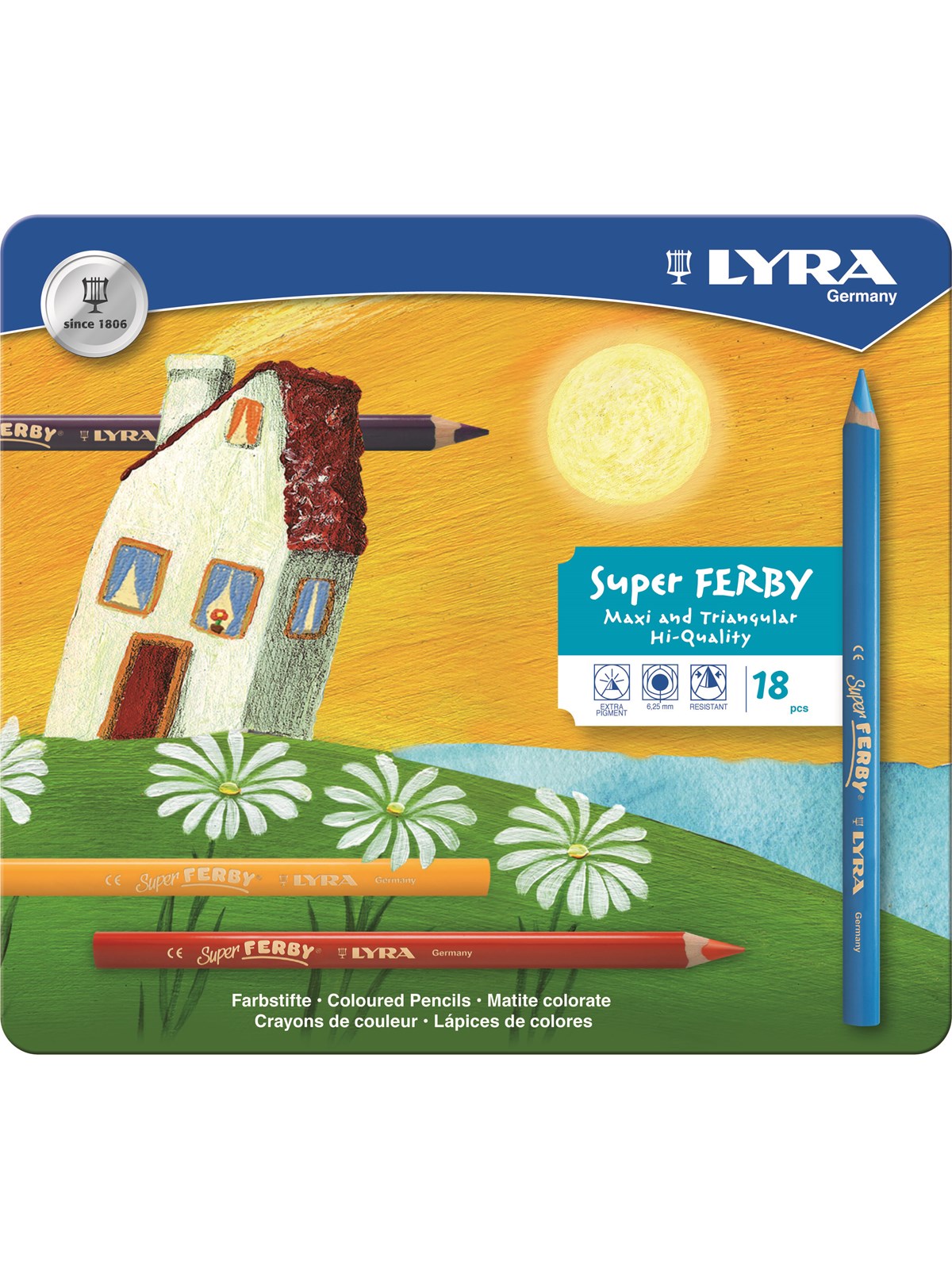 Lyra Super Ferby Lacquered Metal Box 18 pcs