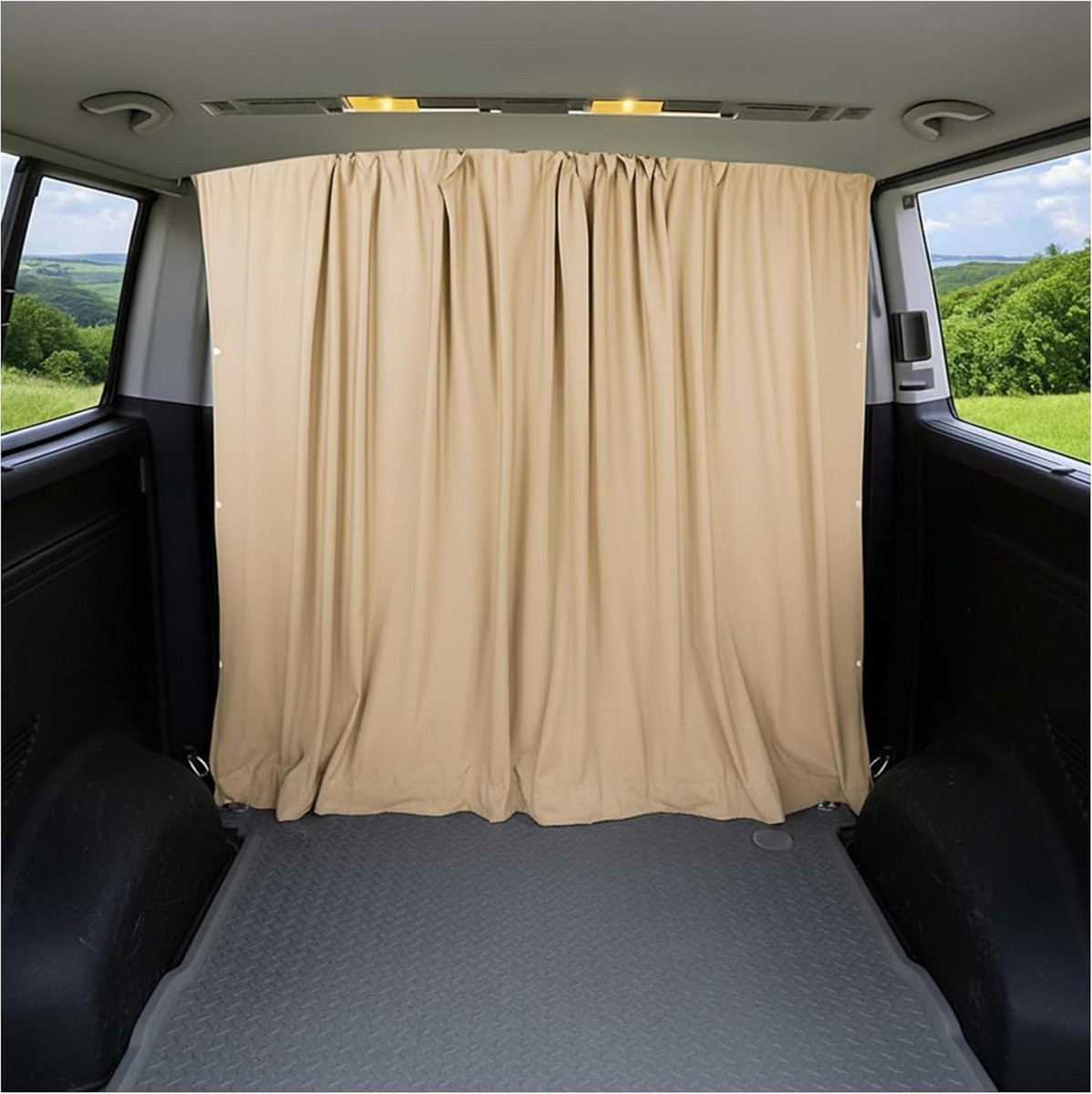 Beige Cabine Gordijn - Ondoorzichtig Scheidingsgordijn voor Reizen - 160 x 180 cm