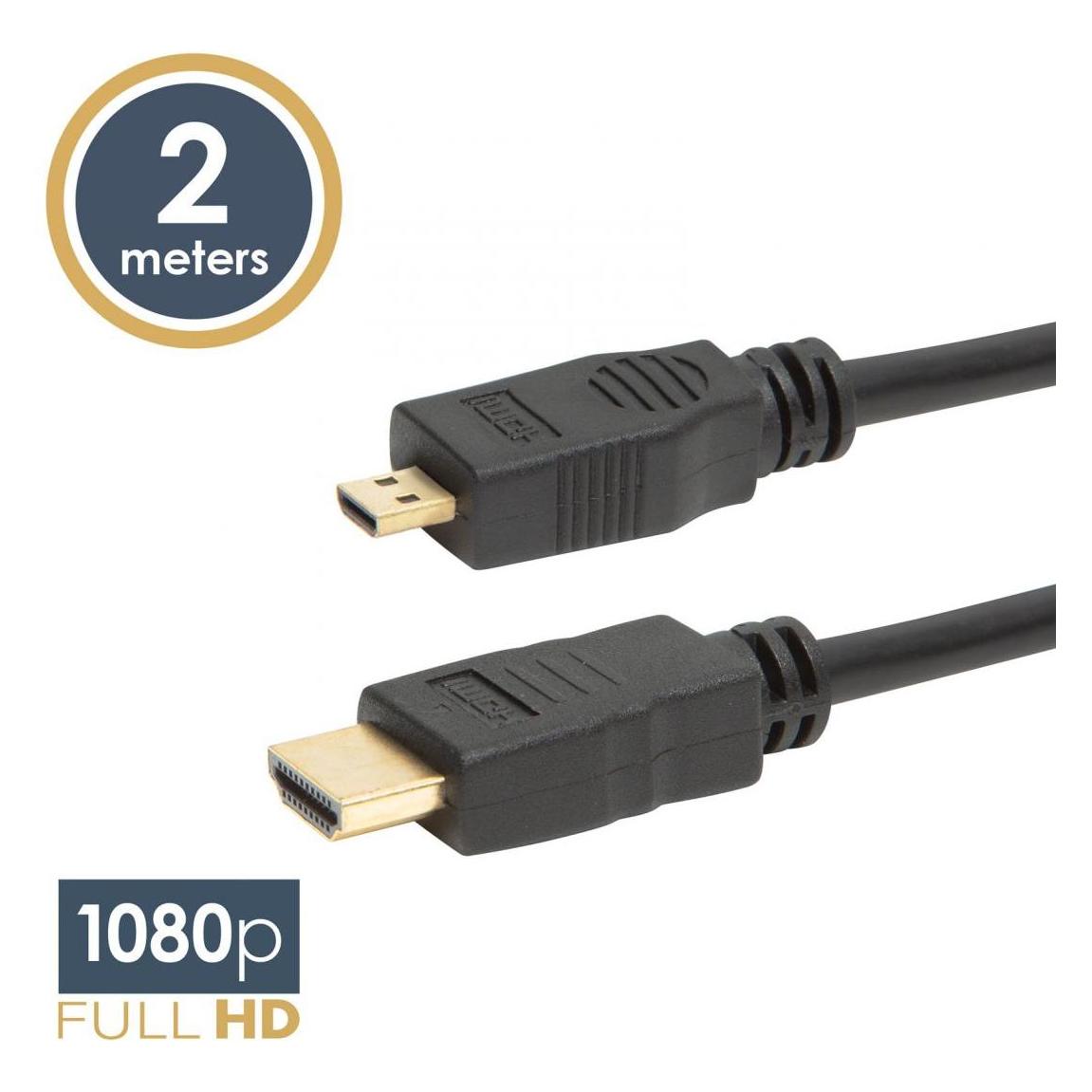 Delight HDMI -Kabel HDMI M - Micro HDMI M 2m Schwarz (2 m) (54828528)