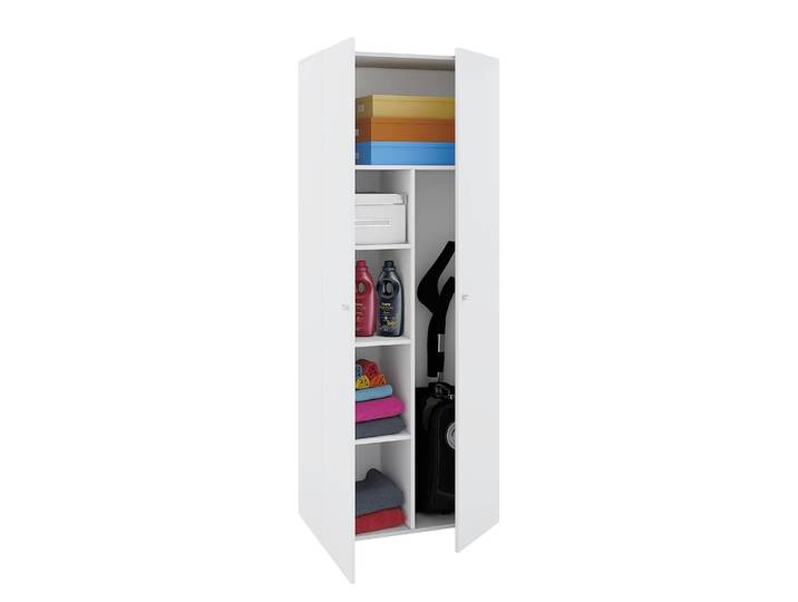 Armoire multifonction Vandol Panneau aggloméré enduit Blanc/Blanc 70 x 178 x 40cm