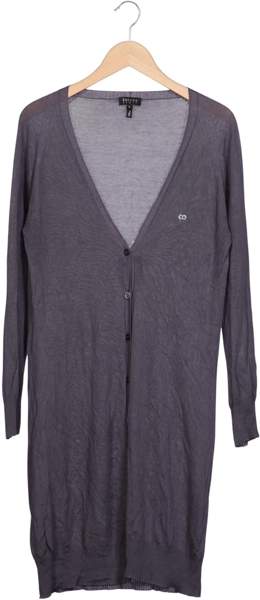 Escada Sport Damen Strickjacke, Grau, Gr. L, Viskose - Second Hand