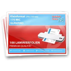 Laminierfolien Kleinformat (70 x 100 mm), 2 x 175 Mic, glänzend