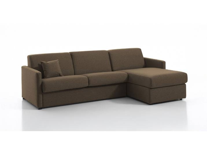 MURANO - Canapé d'angle convertible 5 places - Tweed, Taupe