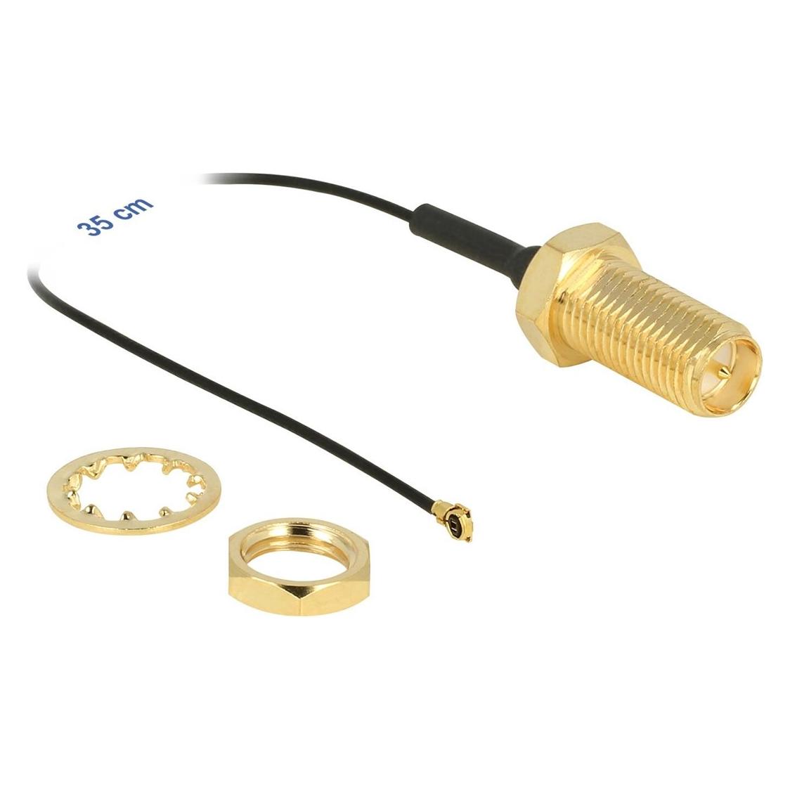 Delock Antennenkabel RP-SMA zu MHF-4, 35cm, zum Einbau (Antennenkabel) (90478)