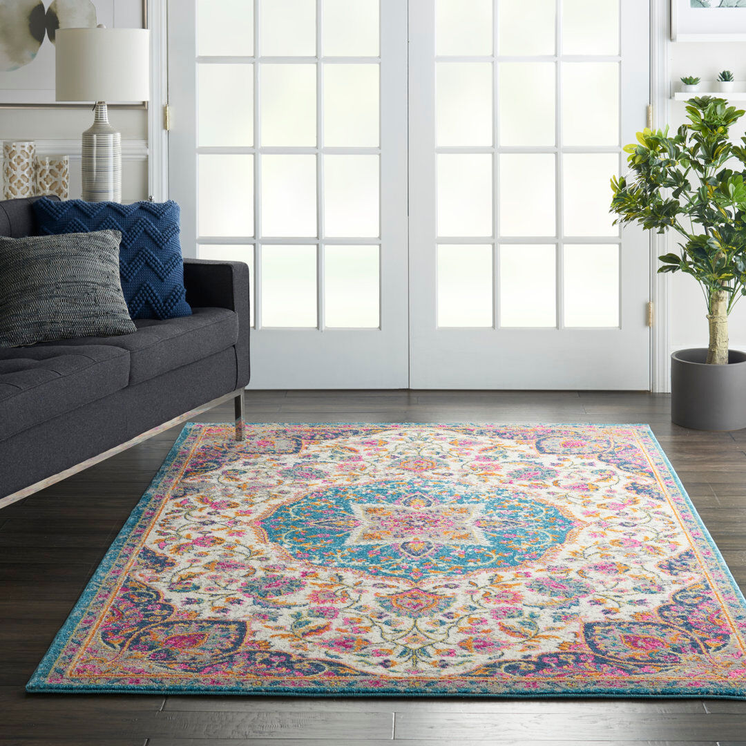 Mistana Geomar Rectangle Oriental Area Rug Pink/Beige/Blue/Orange Rectangle 160 x 221cm