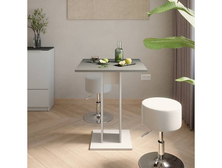 Vicco Essgruppe Repose, Weiß/Anthrazit/Weiß, 65 x 65 cm mit 2 Hockern, (3-tlg)
