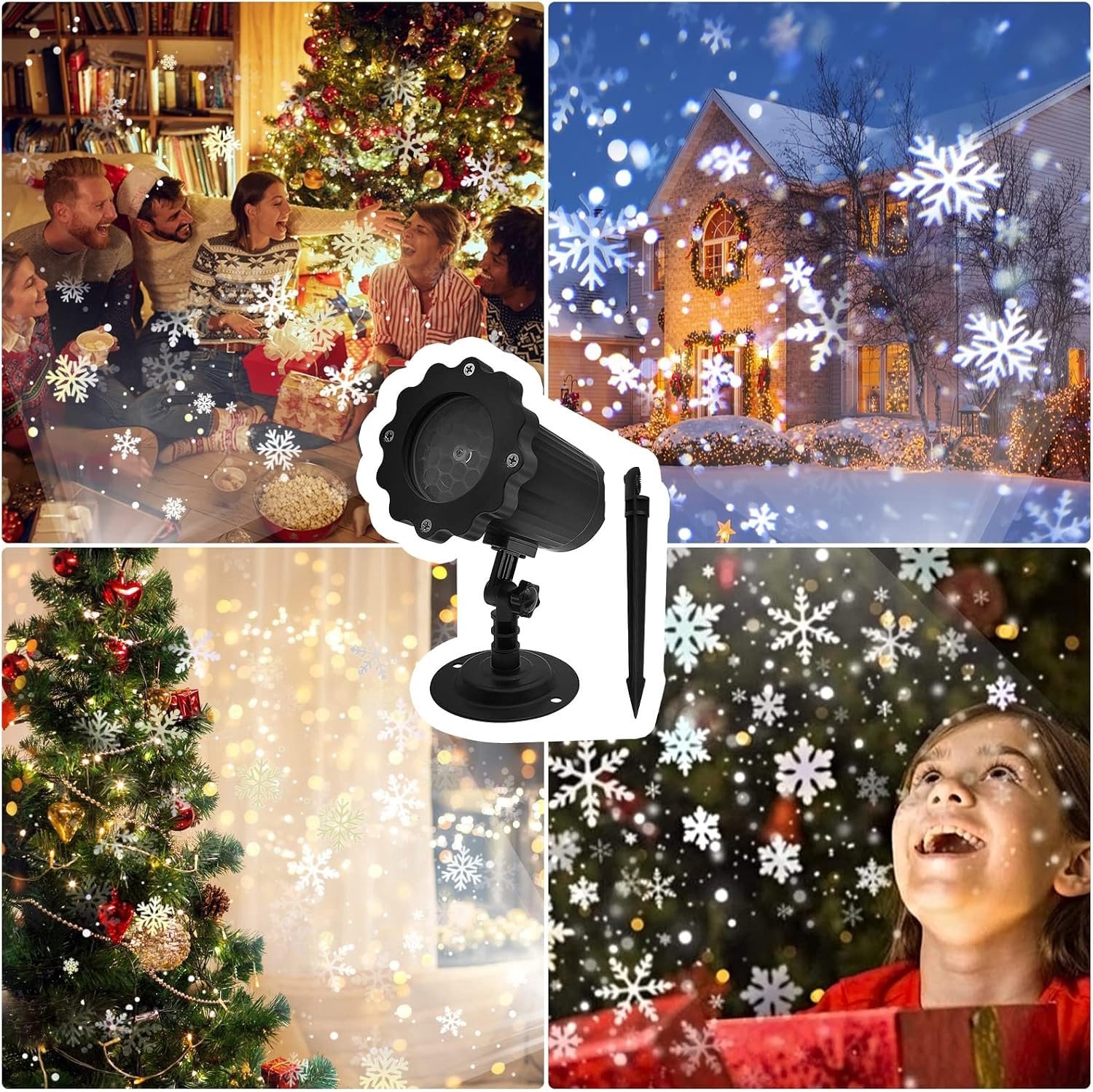 IP65 waterdichte LED sneeuwvlok projector voor binnen en buiten met 180 graden verstelbare rotatie