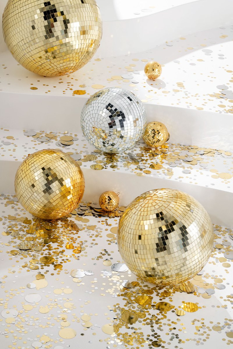 J-Line Discobal Spiegel decoratie goud medium