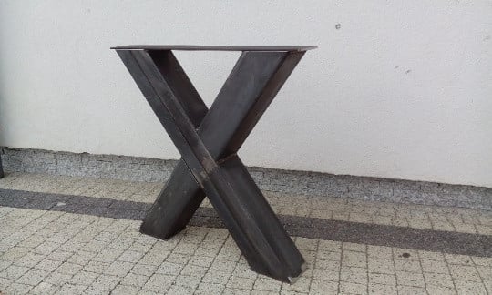 Onbehandelde tafelpoten met profiel 12x12 cm, 74x71 cm