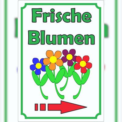 HB-Druck Werbeaufkleber Blumen mit Pfeil rechts Aufkleber Hochkant A0 (841x1189mm)