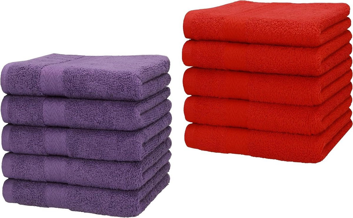 Extra zachte katoenen gastendoekjes voor de badkamer, Rood Paars, 30 x 30 cm
