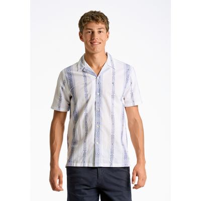 Kurzarmhemd JUNK DE LUXE "Freizeithemd (Kurzarm) Loose Fit", Herren, Gr. L, Normalgrößen, weiß, Obermaterial: 100% Baumwolle, Hemden