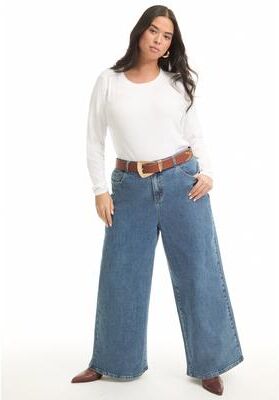 Plus Size Women's June Fit High-Rise Jeans by June & Vie in Vintage Medium Wash (Size 32 W)