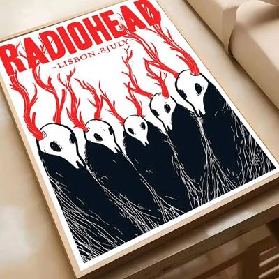 Inspire Select Vintage Radiohead Poster Wall Art Retro Rock Band HD Print For Home & Bar Decor 10 16.54 11.81 In