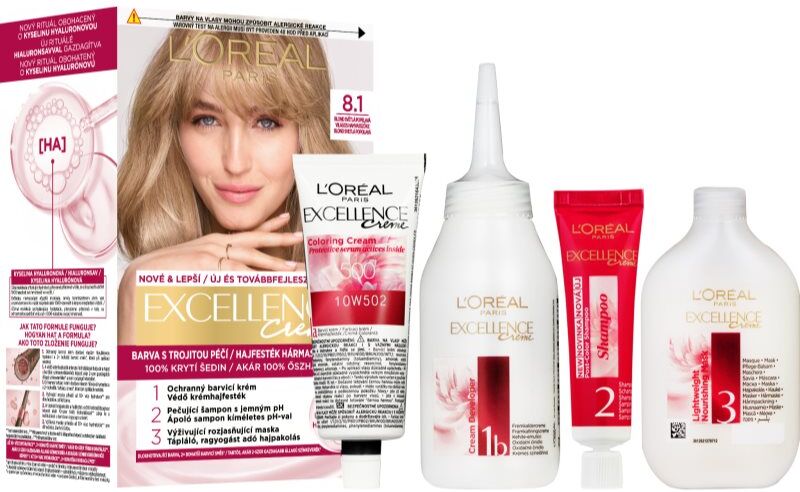 L’Oréal Paris Excellence Creme coloration cheveux teinte 8.1 Ash Blonde 1 pcs