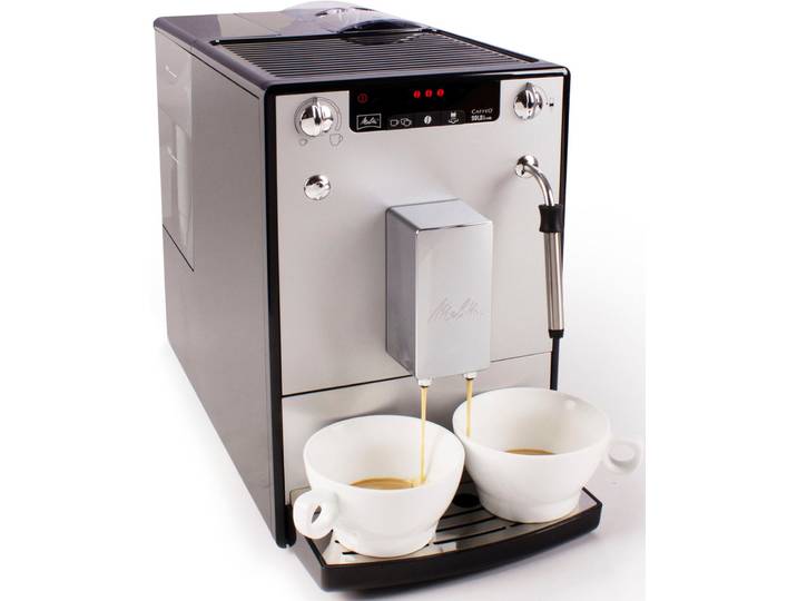 MELITTA Kaffeevollautomat Solo & Milk E953-202, silber/schwarz , silber (silberfarben, schwarz), B:45,5cm H:30,3cm T:20cm, Kaffeevollautomaten, Café crème & Espresso per One Touch, Düse für Milchschaum, Kaffeevollautomat