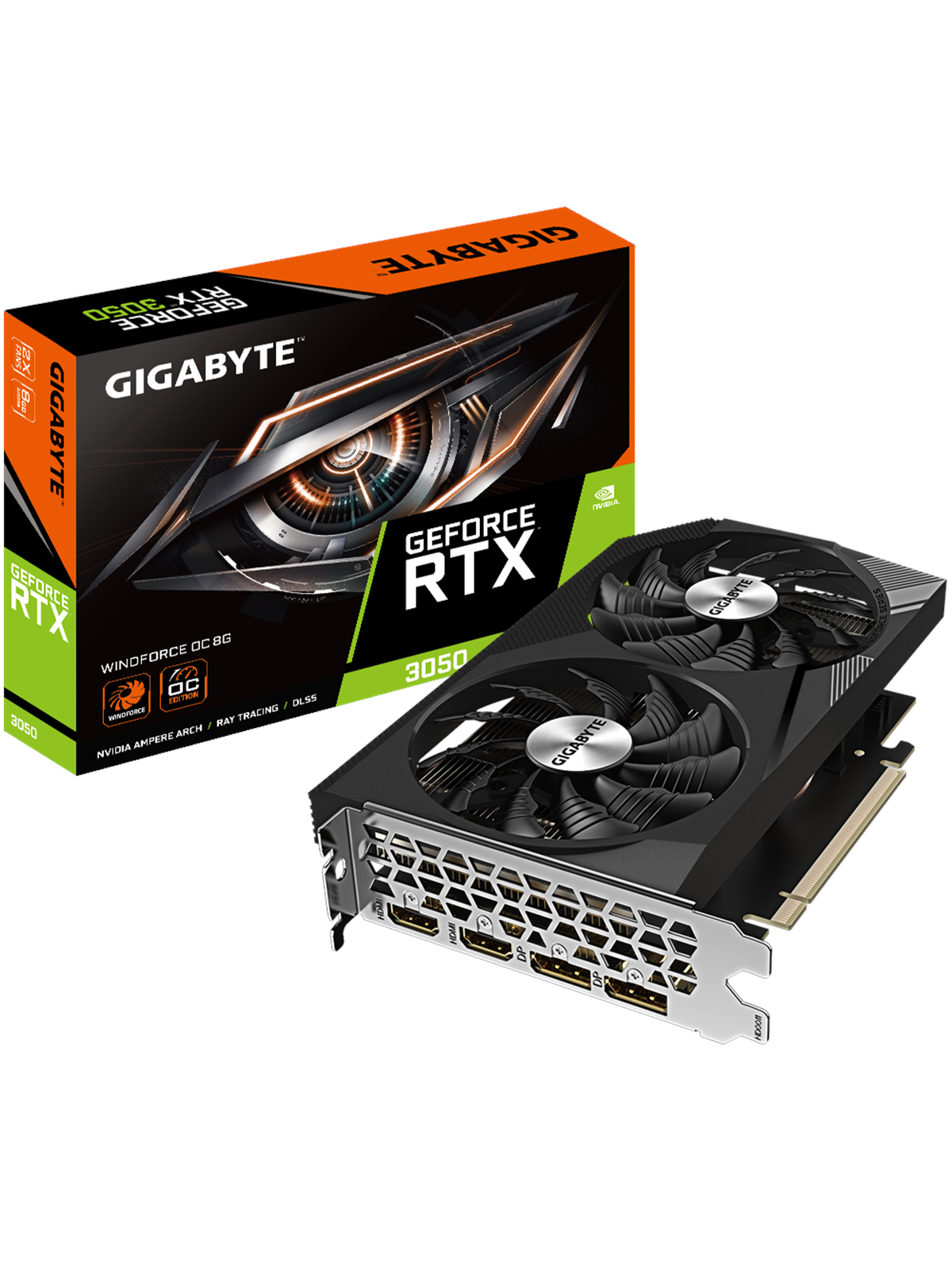 GIGABYTE GeForce RTX 3050 WindForce V2 OC - 8GB GDDR6 RAM - Grafikkarte