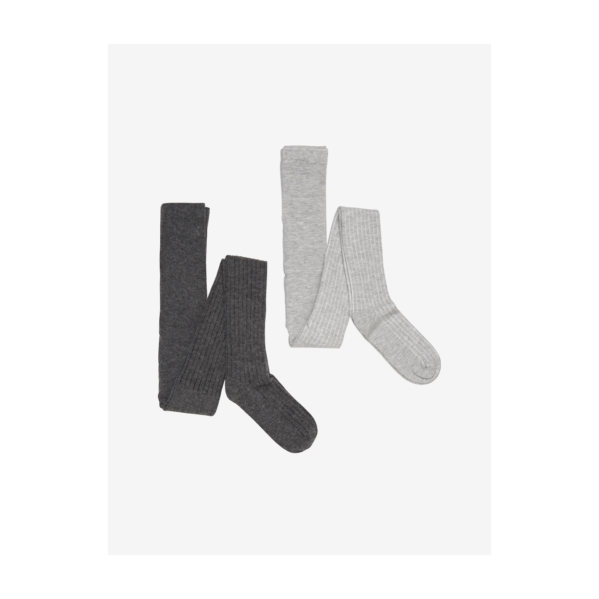 Minymo Wool Stocking - rib 2-pack grey melange (123) 92\98 5979-123-92\98