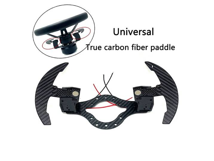 Palettes de changement de vitesse universelles pour volant de voiture à dégagement rapide en fibre de carbone avec palettes de volant concaves profondes