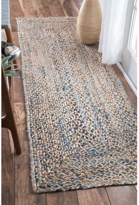 Nuloom Eliz Braided Denim and Jute Area Rug