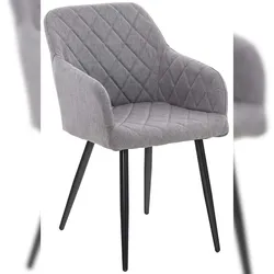 DELUKE Esszimmerstuhl LISAN - Stoff Grau 47x44x84 cm | Essstühle Esszimmerstühle Küchenstühle Wohnzimmerstühle