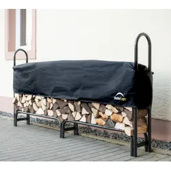 Shelter Logic Metall Kaminholzregal inkl. Abdeckung,schwarz,244 x 25 x 118 cm (L x B x H)
