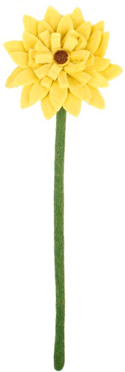 Gerbera Bloem Geel Vilt - 38 cm