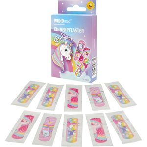 WUNDmed Pflaster Einhorn, 10 Strips, wasserfest, atmungsaktiv, 6,3 x 1,9cm