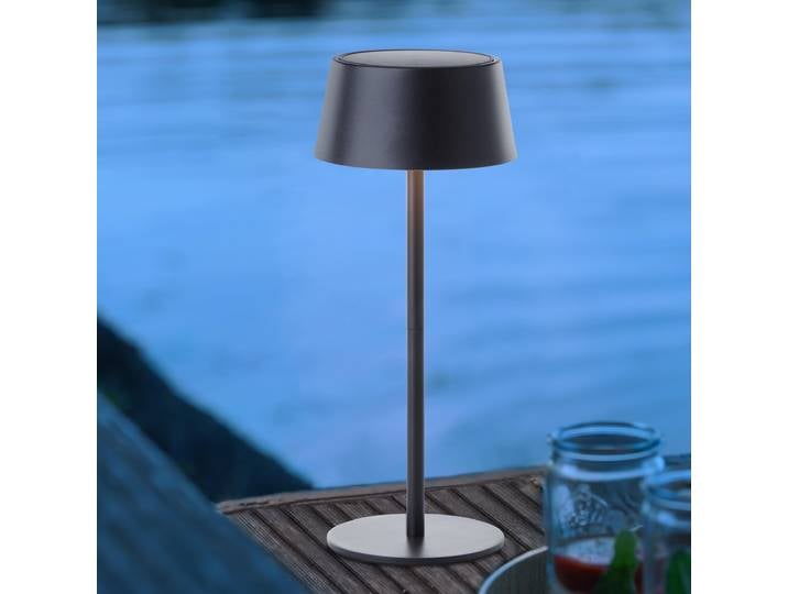 BRILLIANT Lampe solaire d'extérieur noire PICCO rechargeable par énergie solaire et USB 4W 300lm 3000K métal/plastique