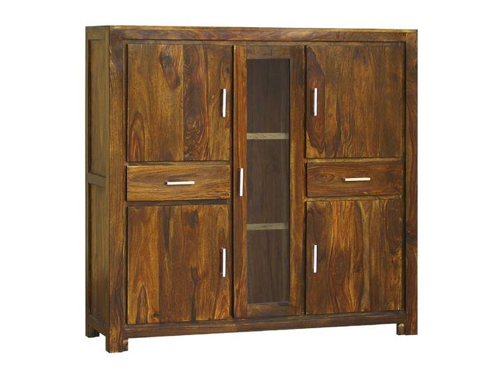 Highboard Sheesham 145x42x140 braun lackiert METRO LIFE #107