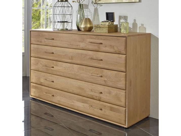 Sideboard Narita Erle teilmassiv mit Schubladen