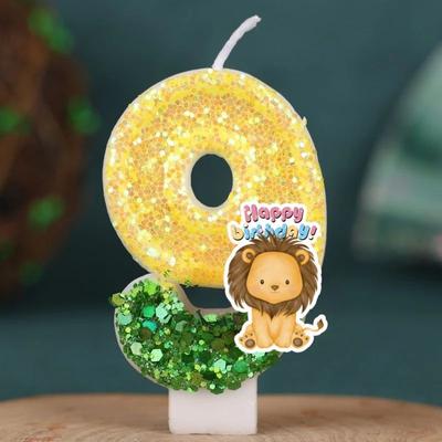 Inspired Living Forest Animal Lion Number Birthday Candle For Kids Cake Decoration 9