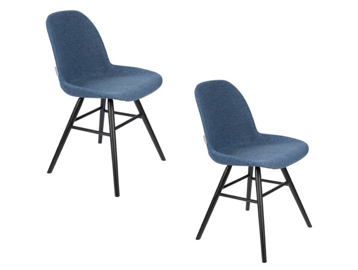 Lot de 2 chaises design tissu bleu