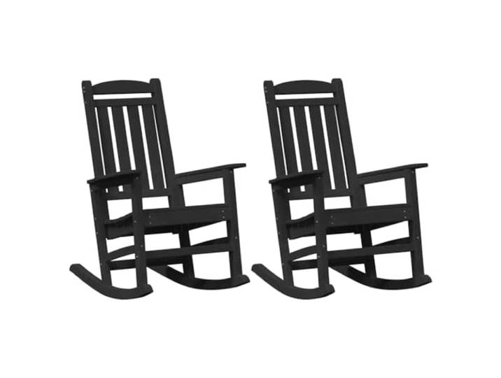 Coespram 2er Set Garten Schaukelstuhl Schwarz Polyethylen 92x70x108 cm Wetterfeste Outdoor Relaxstühle für Balkon, Terrasse und Garten. Ergonomische Form mit hoher Belastbarkeit bis 220 kg.