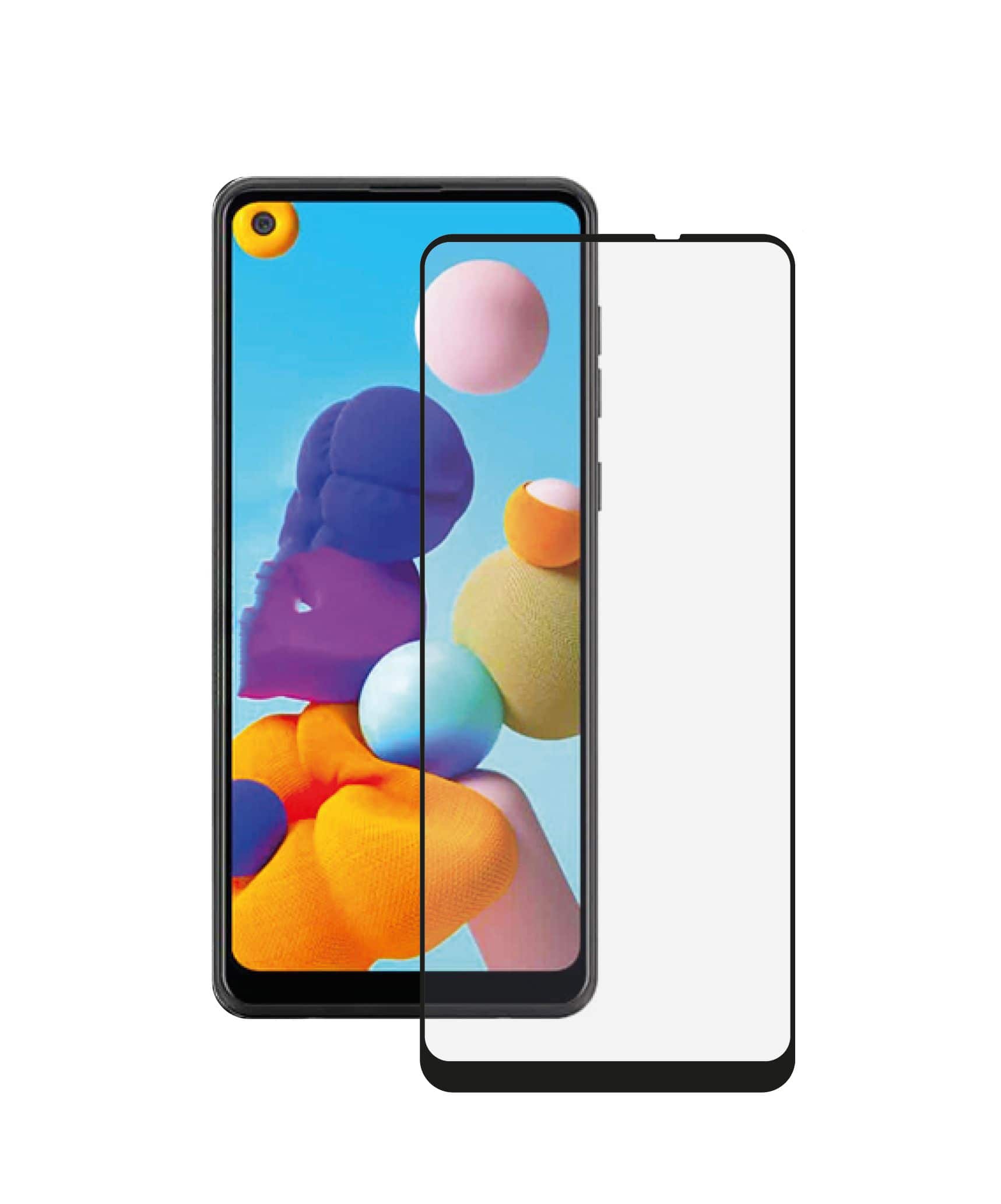 Vivanco Klare Bildschirmschutzfolie gehärtetes Glas 9H für Samsung Galaxy A21 Kratzresistent, Schockresistent 61744