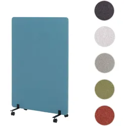 Akustik-Trennwand HWC-G77, Büro-Sichtschutz Raumteiler Pinnwand, doppelwandig rollbar Stoff/Textil ~ 127x80cm türkis