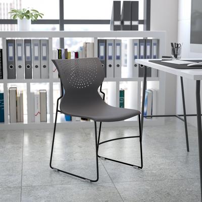 Lancaster Home 661 lb. Capacity Full Back Stack Chair with Powder Coated Frame