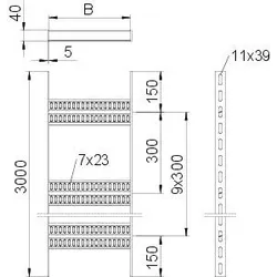 OBO 7098164 Kabelleiter Schiffbau mit Z-Sprosse 40x210x3000 Stahl schweißgrundiert rostrot SLZ 200 SG  - 3 Meter