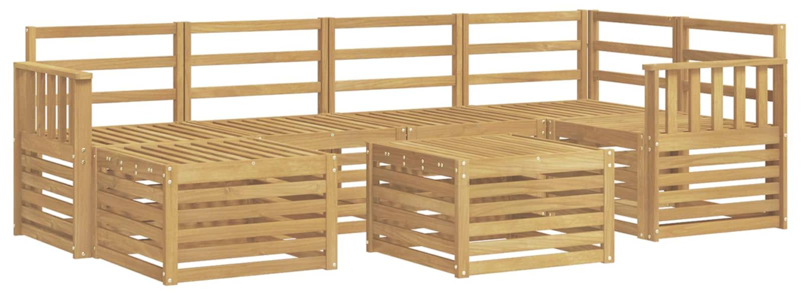 Garnitur aus 7 Outdoor-Sofas, weiß, Polyester