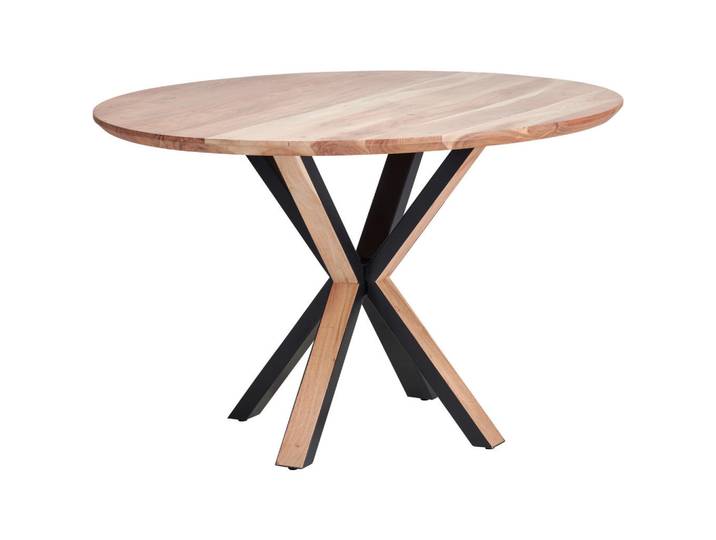 Livetastic Esstisch, Akazie, Holz, Metall, Akazie, Hartholz, Holz, rund, Sternfuß, 120x120x76 cm, in verschiedenen Größen erhältlich, Esszimmer, Tische, Esstische, Esstische rund